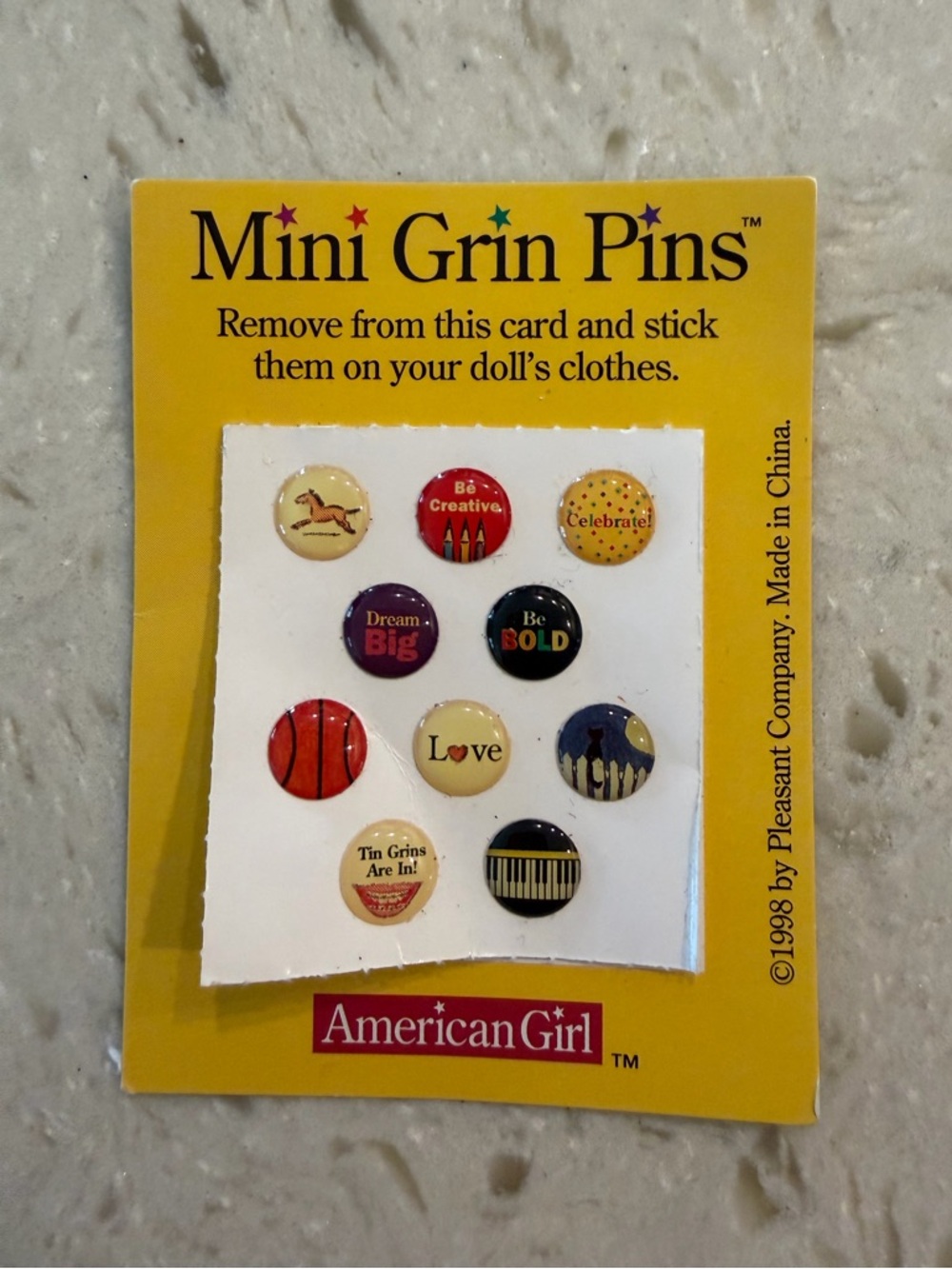 American Girl Vintage Mini Grin Pins